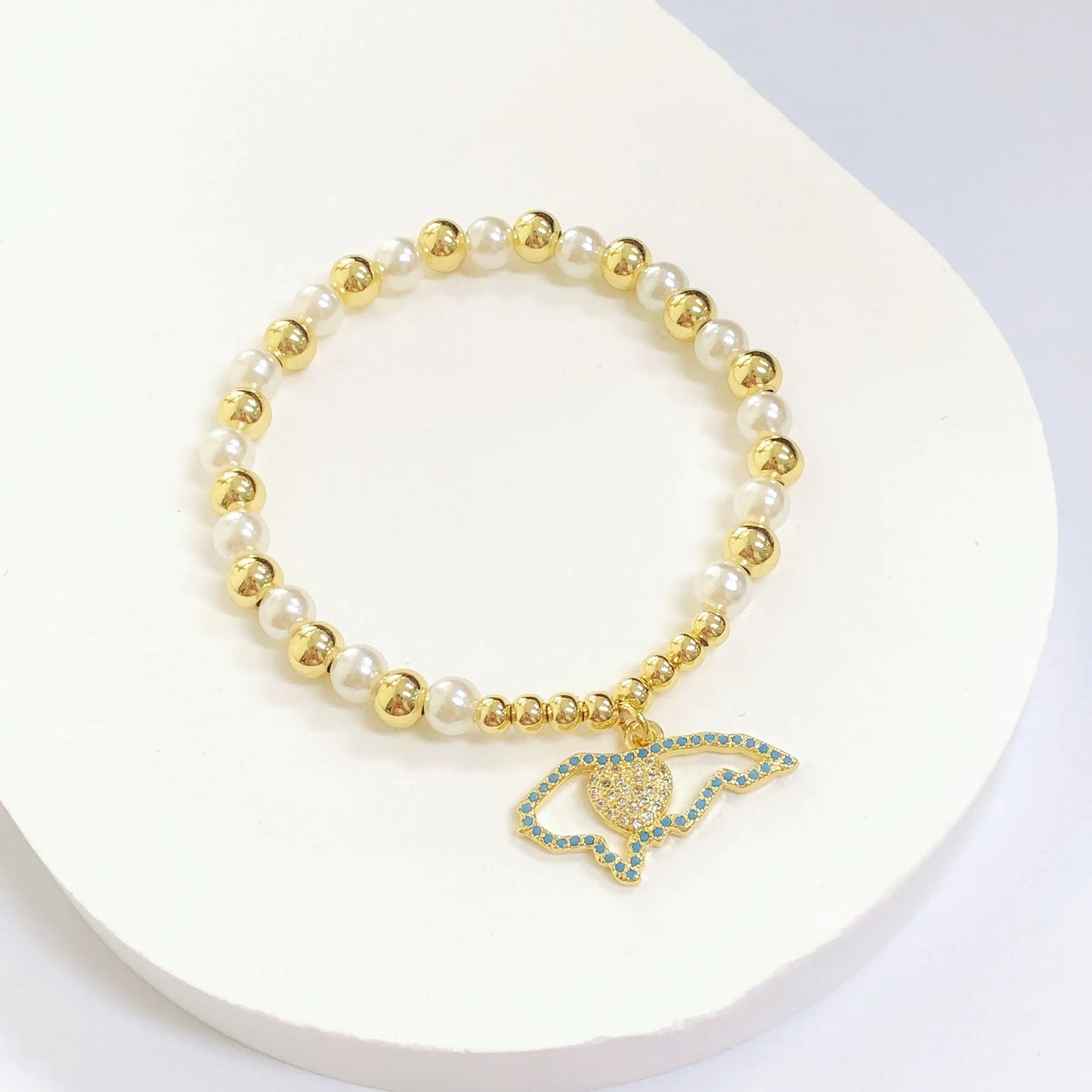 Pulsera Elástica con Dije de País