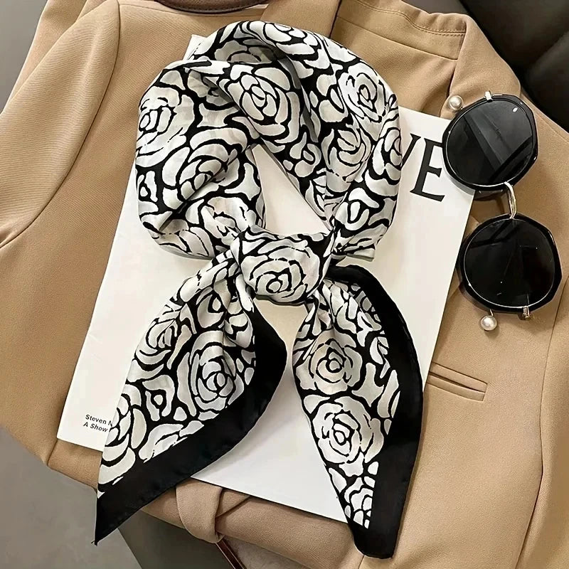 Pañuelo Elegante Tipo Seda Cuadrado para Mujer - Estilo Chic