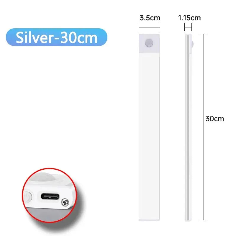 Lámpara LED para Gabinete con Sensor de Movimiento - Recargable USB-C