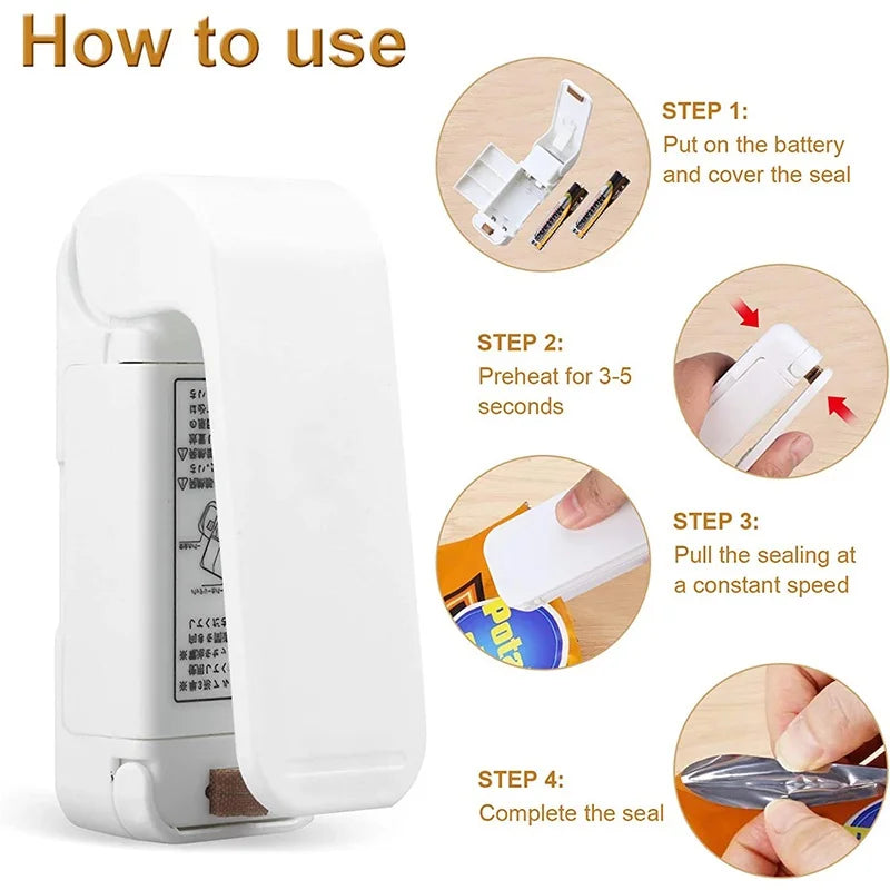 Mini Sellador de Bolsas Térmico Portátil - Máquina Selladora de Plástico