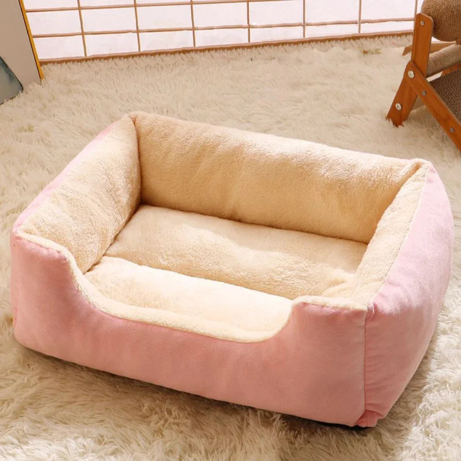 Cama Suave para Perros y Gatos con Bordes Elevados – Cama Acolchada para Mascotas