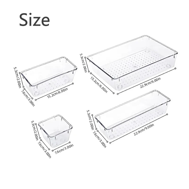 Organizador de Cajones Transparente (Set de 7 o 14 Piezas) – Divisores Multiusos
