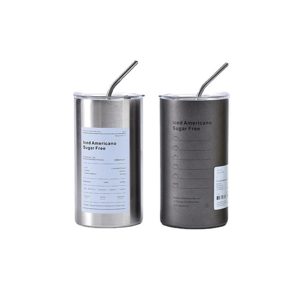 Vaso Térmico Recto de acero inoxidable 600ml – Conserva Frío y Calor Hasta 12 Horas