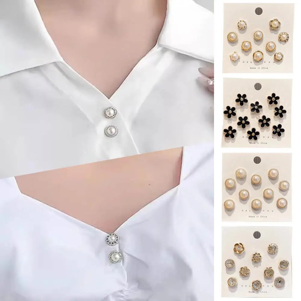10pcs Collar Needle Buckle - Broches Magnéticos para Camisas sin Perforación