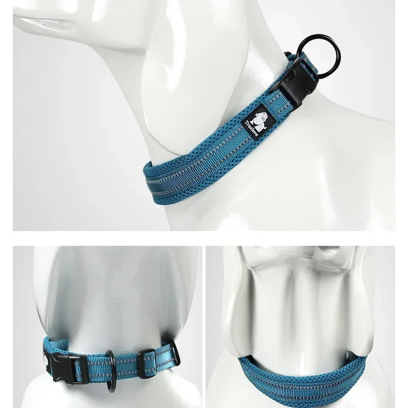 Collar para Perro Ajustable Acolchado con Diseño Reflectante