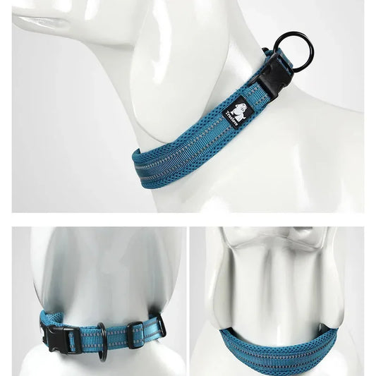 Collar para Perro Ajustable Acolchado con Diseño Reflectante