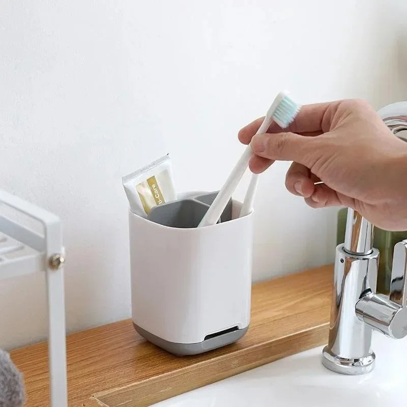 Organizador de Baño para Cepillos y Pasta Dental | Soporte con Orificio de Drenaje