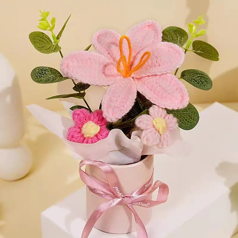 Ramo de Flores Tejidas a Crochet