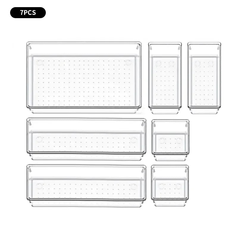 Organizador de Cajones Transparente (Set de 7 o 14 Piezas) – Divisores Multiusos