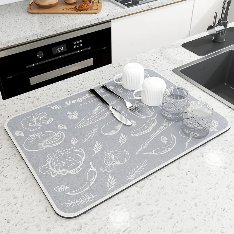 Alfombrilla de Secado Rápido para Baño y Cocina - Base de Goma Antideslizante