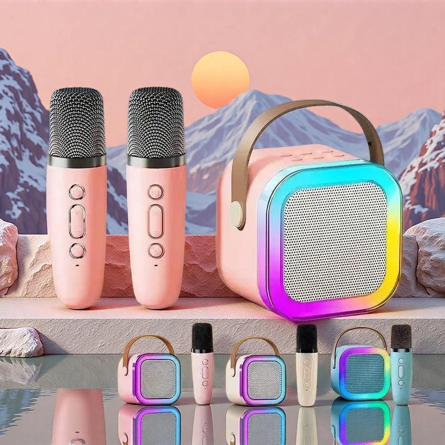 Bocina Karaoke Bluetooth K12 con Micrófono Inalámbrico