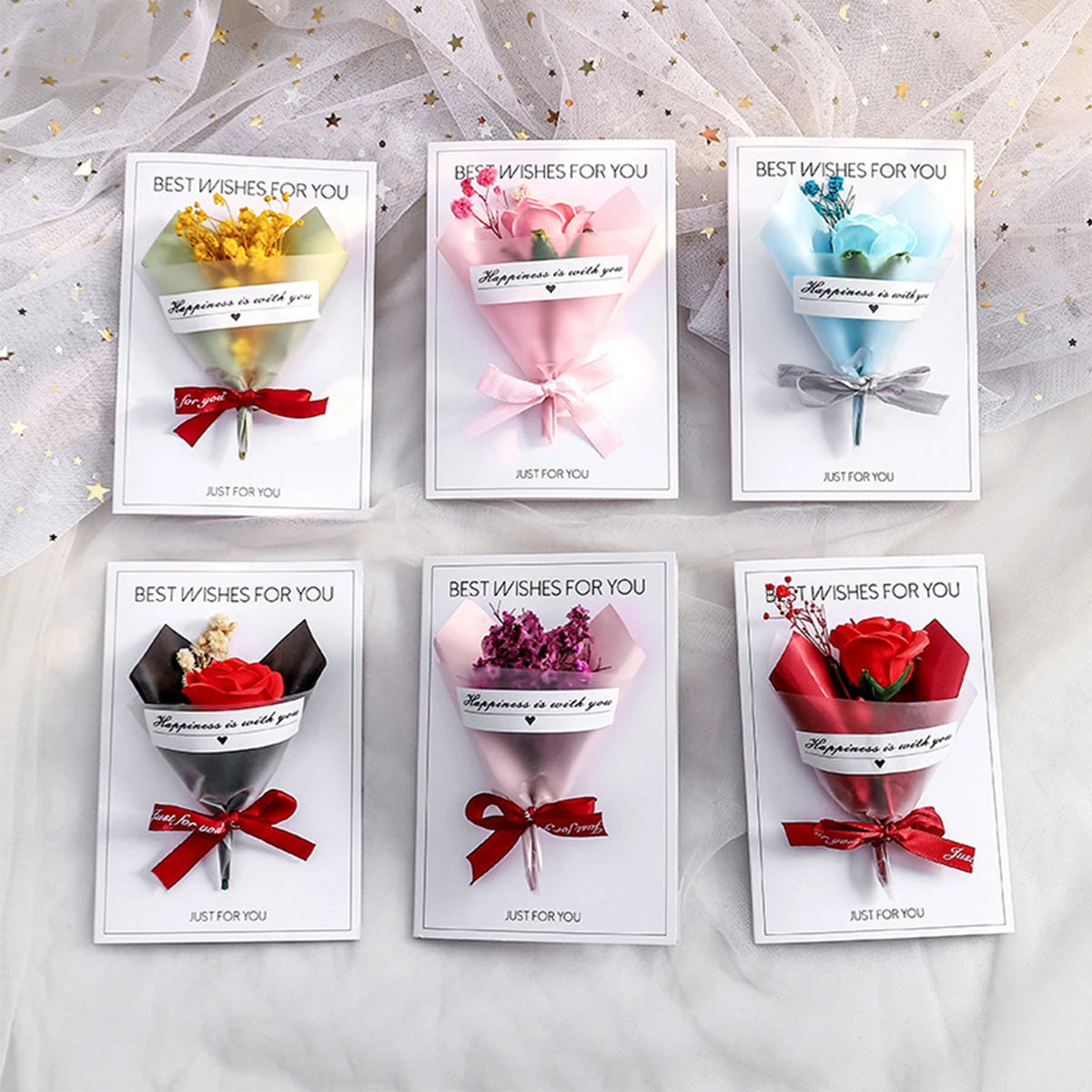 Tarjeta Artesanal de Agradecimiento con Flores Eternas - Diseño Elegante