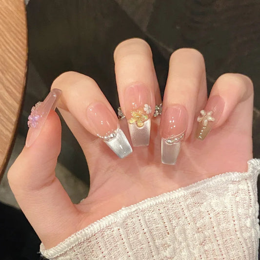 Uñas Postizas, Uñas Artificiales con Adhesivos | Set de Press On Nails para Nail Art