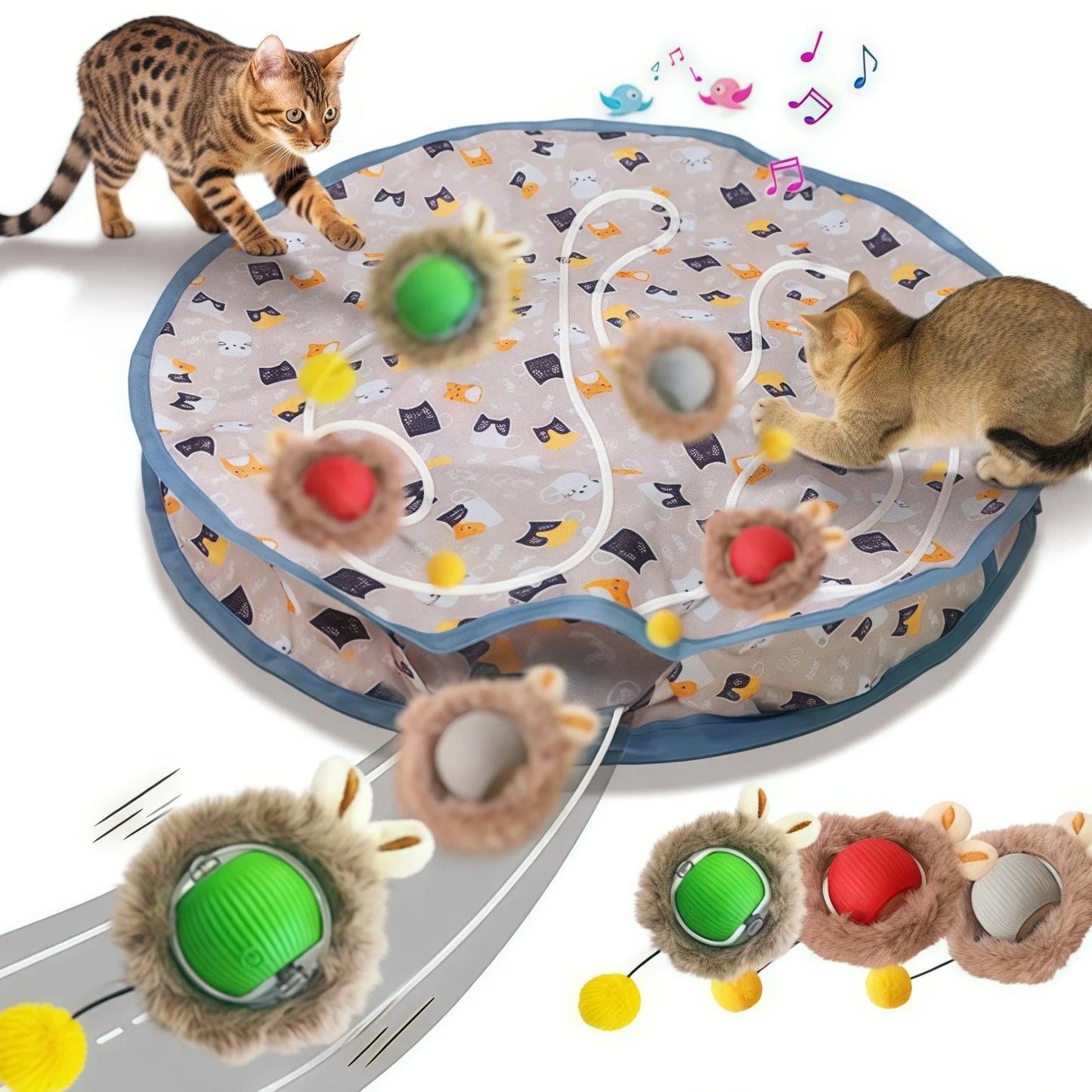 Interactive Cat Toy – Hidden Ball Hunting Mat