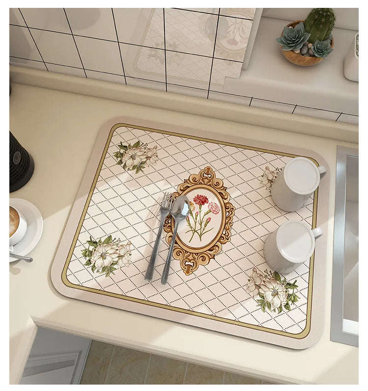 Alfombrilla de Secado Rápido para Baño y Cocina - Base de Goma Antideslizante
