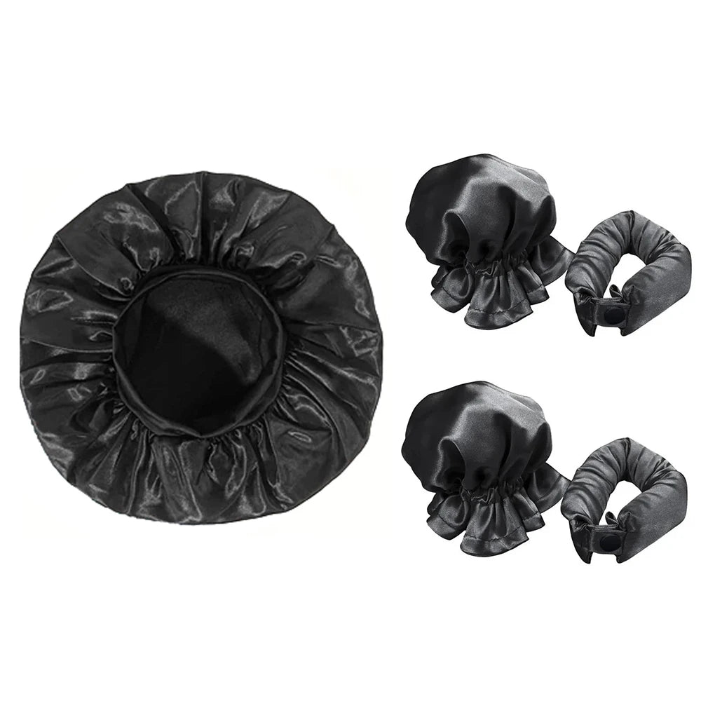 Kit Rizador Sin Calor con Gorro Satinado – Ondas Mientras Duermes, Rizos Naturales