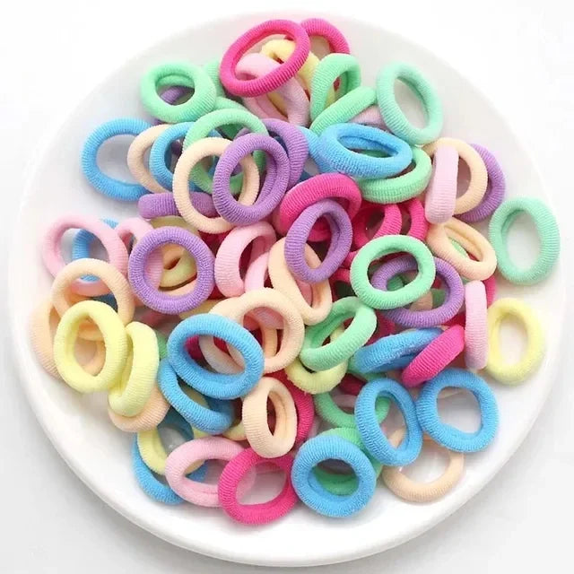 200 Piezas de Ligas de Cabello de Nylon - Coletas Elásticas Coloridas