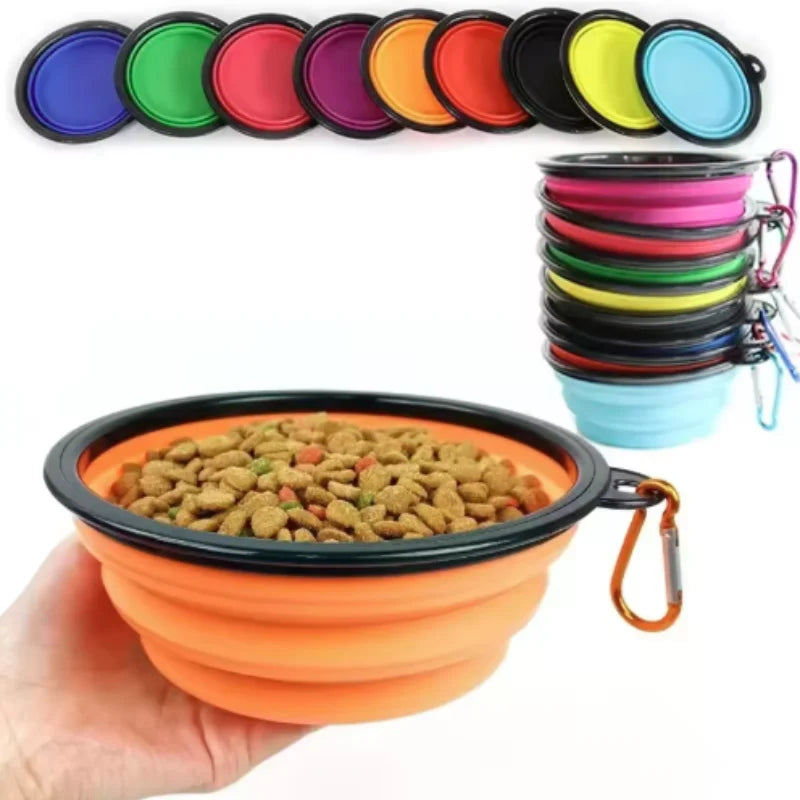 Tazón Plegable para Mascotas con Mosquetón