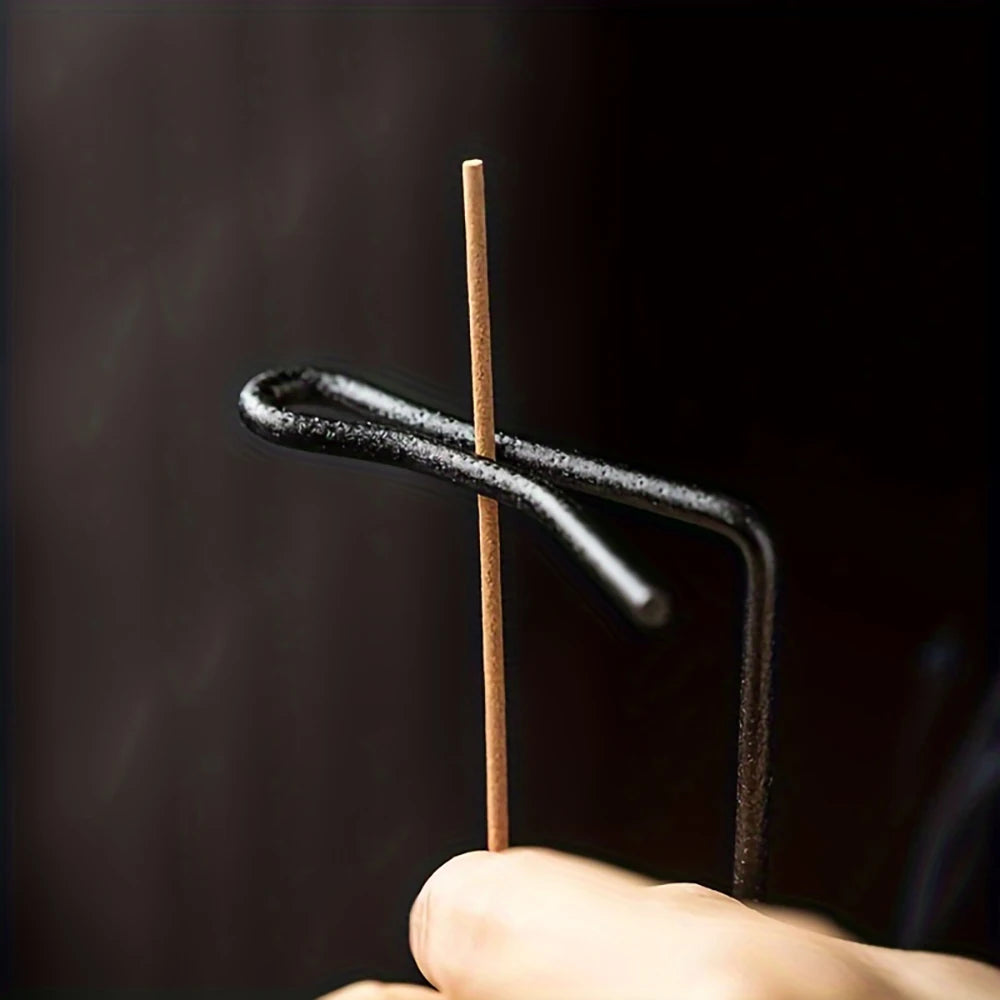 Quemador de Incienso Invertido con Base de Madera – Soporte para Palo de Incienso