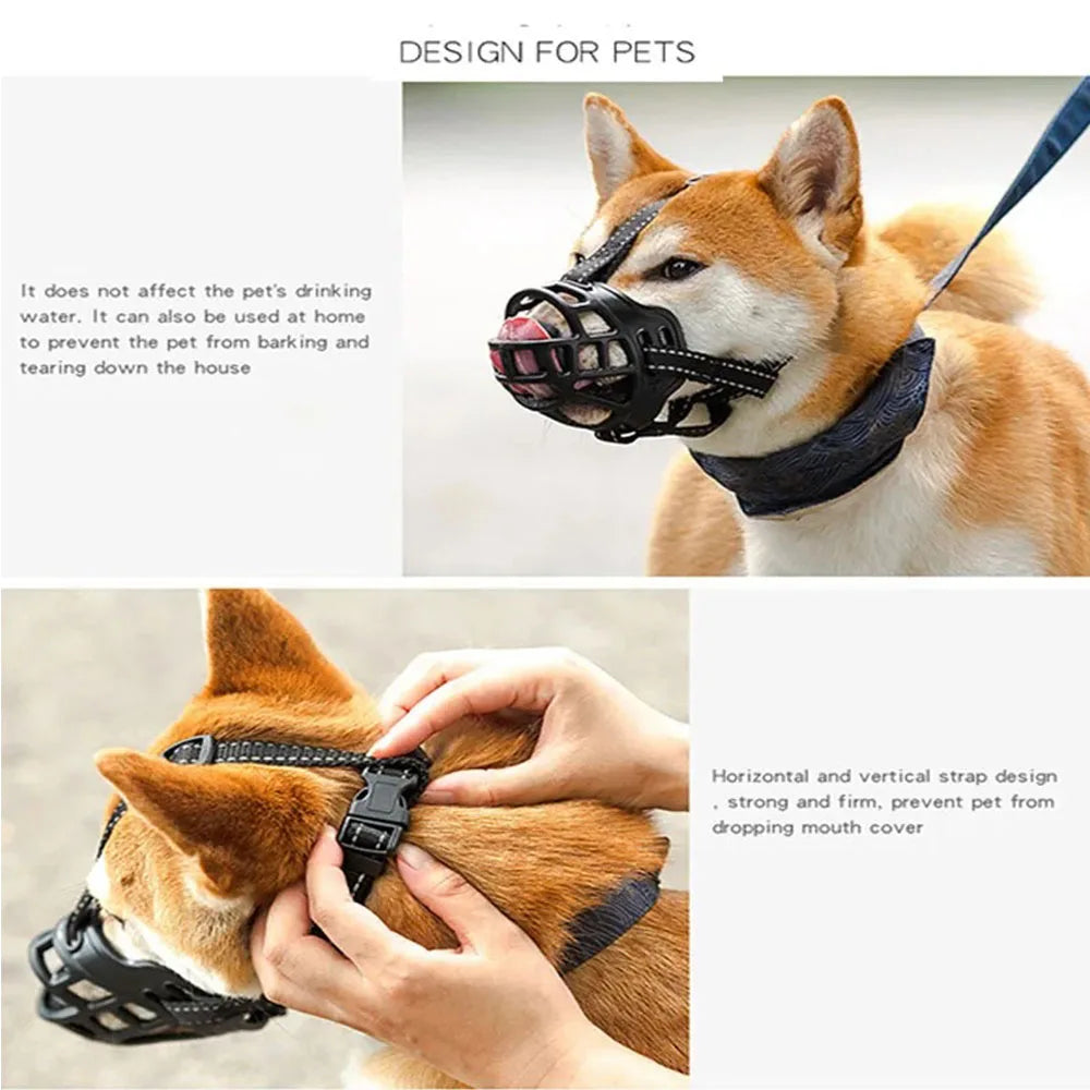 Bozal para Perros Transpirable Ajustable Antimordidas