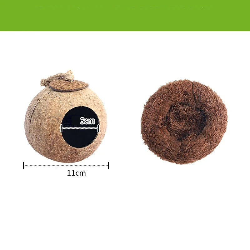 Casa Colgante de Coco para Hámster y Mascotas Pequeñas