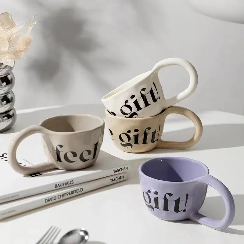 Mug de Café Hand-Pinched de Gran Capacidad - Estética High-Value
