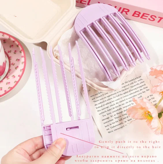 Pinza para flequillo con efecto de volumen y rizado – Elevación de raíz sin calor para mujer. Herramienta de peinado natural para el cuidado del cabello