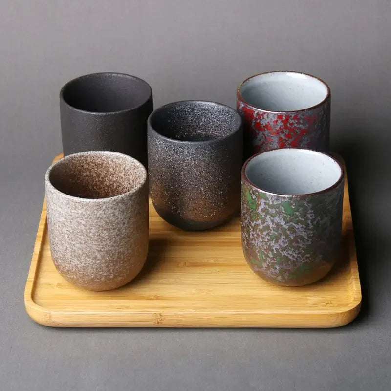 Tazas de Té Kung Fu de Cerámica 120ml - Estilo Japonés Wabi-Sabi