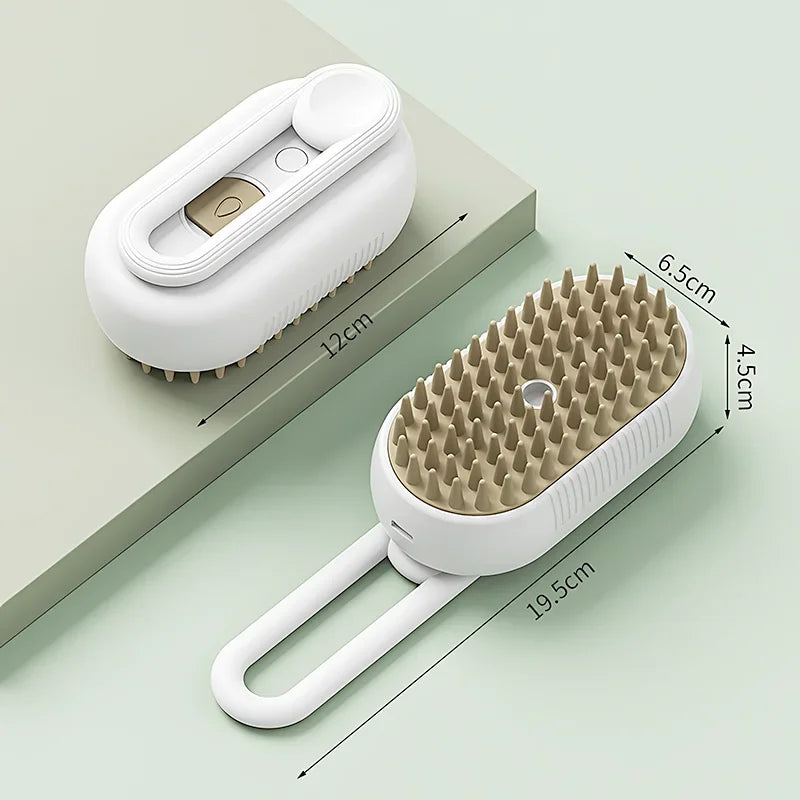 Cepillo de Vapor 3 en 1 para Mascotas – Cepillo Quitapelo con Pulverizador