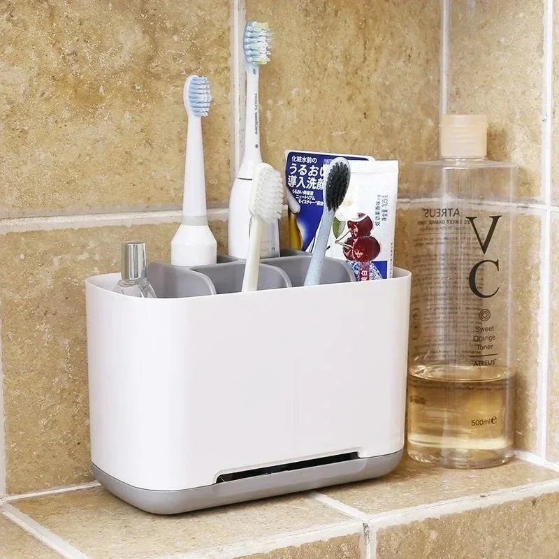Organizador de Baño para Cepillos y Pasta Dental | Soporte con Orificio de Drenaje