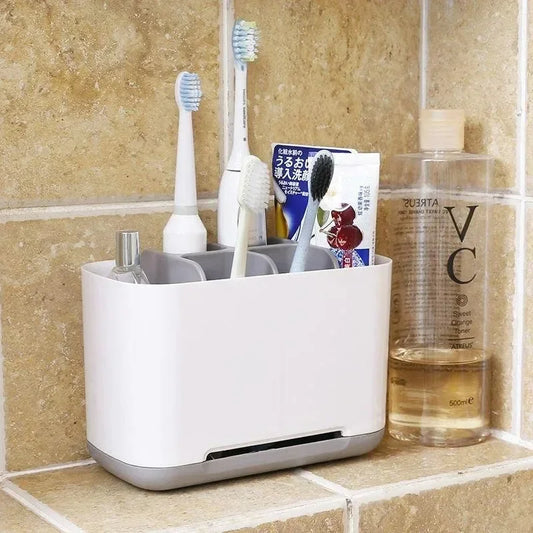 Organizador de Baño para Cepillos y Pasta Dental | Soporte con Orificio de Drenaje