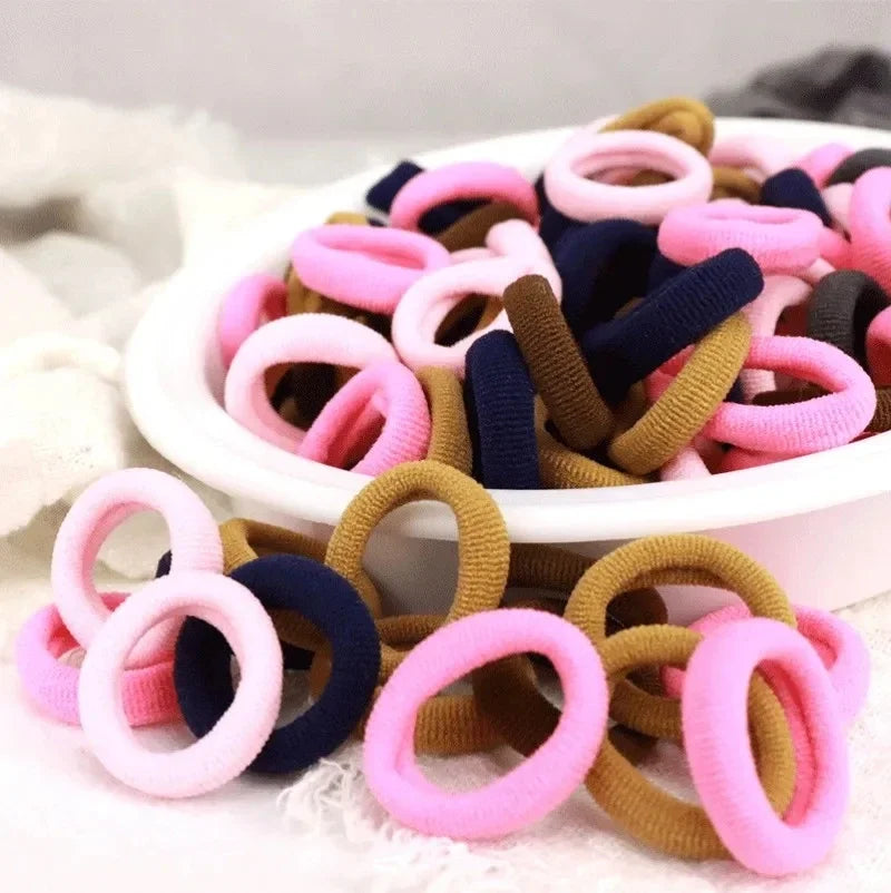 200 Piezas de Ligas de Cabello de Nylon - Coletas Elásticas Coloridas