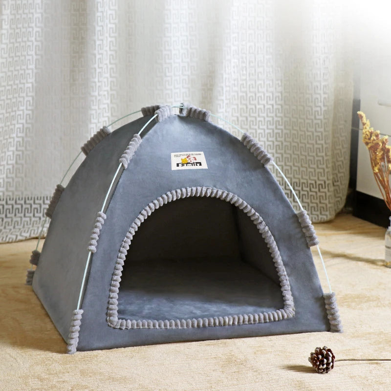 Casa Cueva para Gatos y Perros Pequeños – Cama para Mascotas Plegable y Portátil