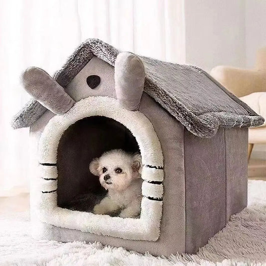 Casa Cama para Perros y Gatos – Refugio Suave y Lavable para Mascotas