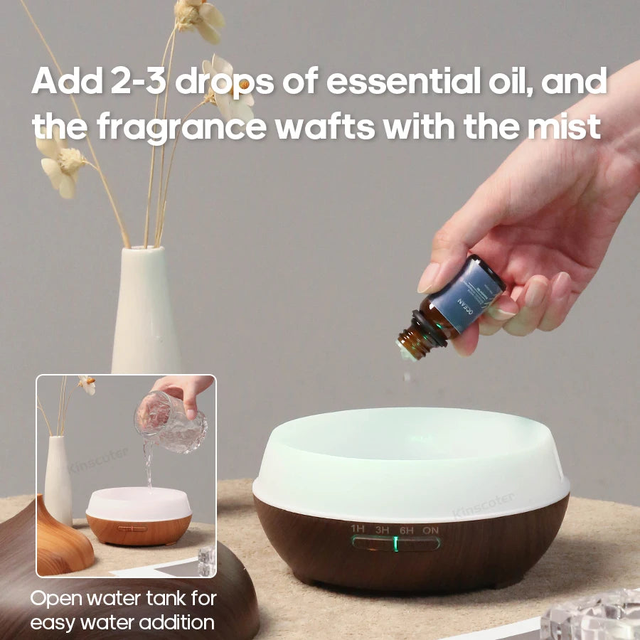 Difusor de Aromaterapia y Humidificador Ultrasónico 300 ml con Control Remoto
