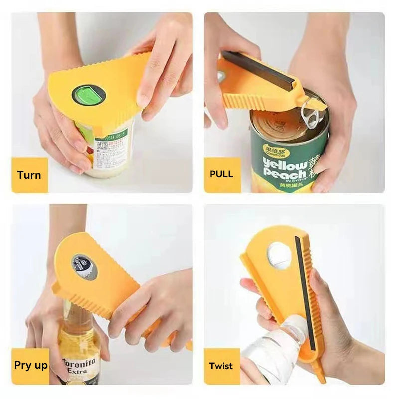 Abrelatas Manual Multiusos para Cocina - Abridor de Mermeladas y Bebidas