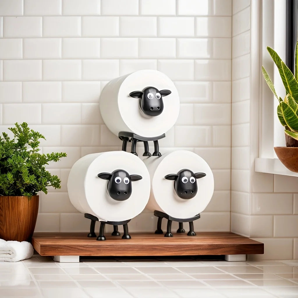 Porta Papel Higiénico Forma de Oveja 3D - Decoración de Baño Creativa