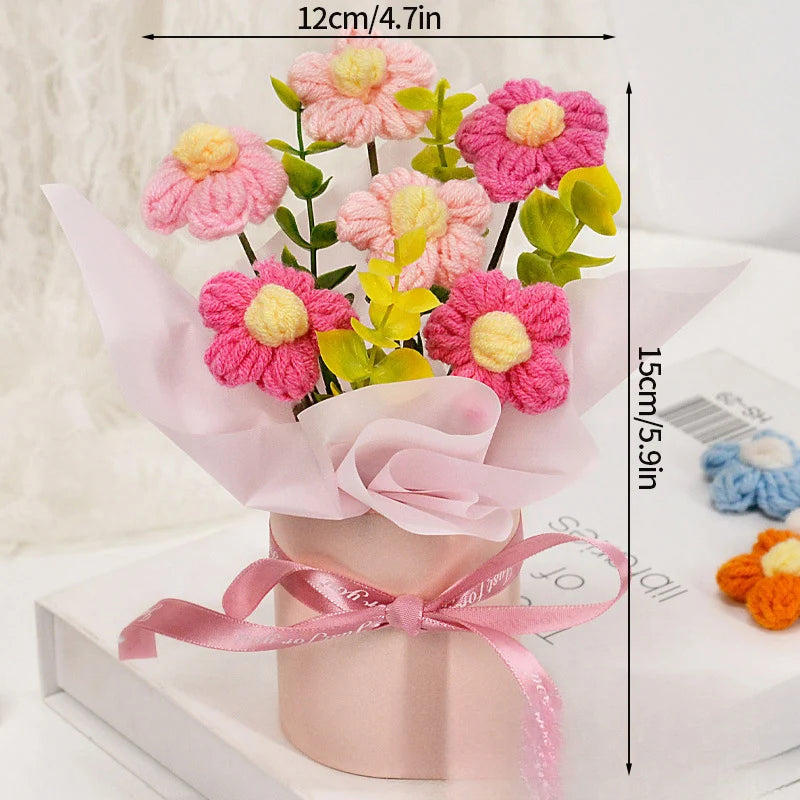 Ramo de Flores Tejidas a Crochet