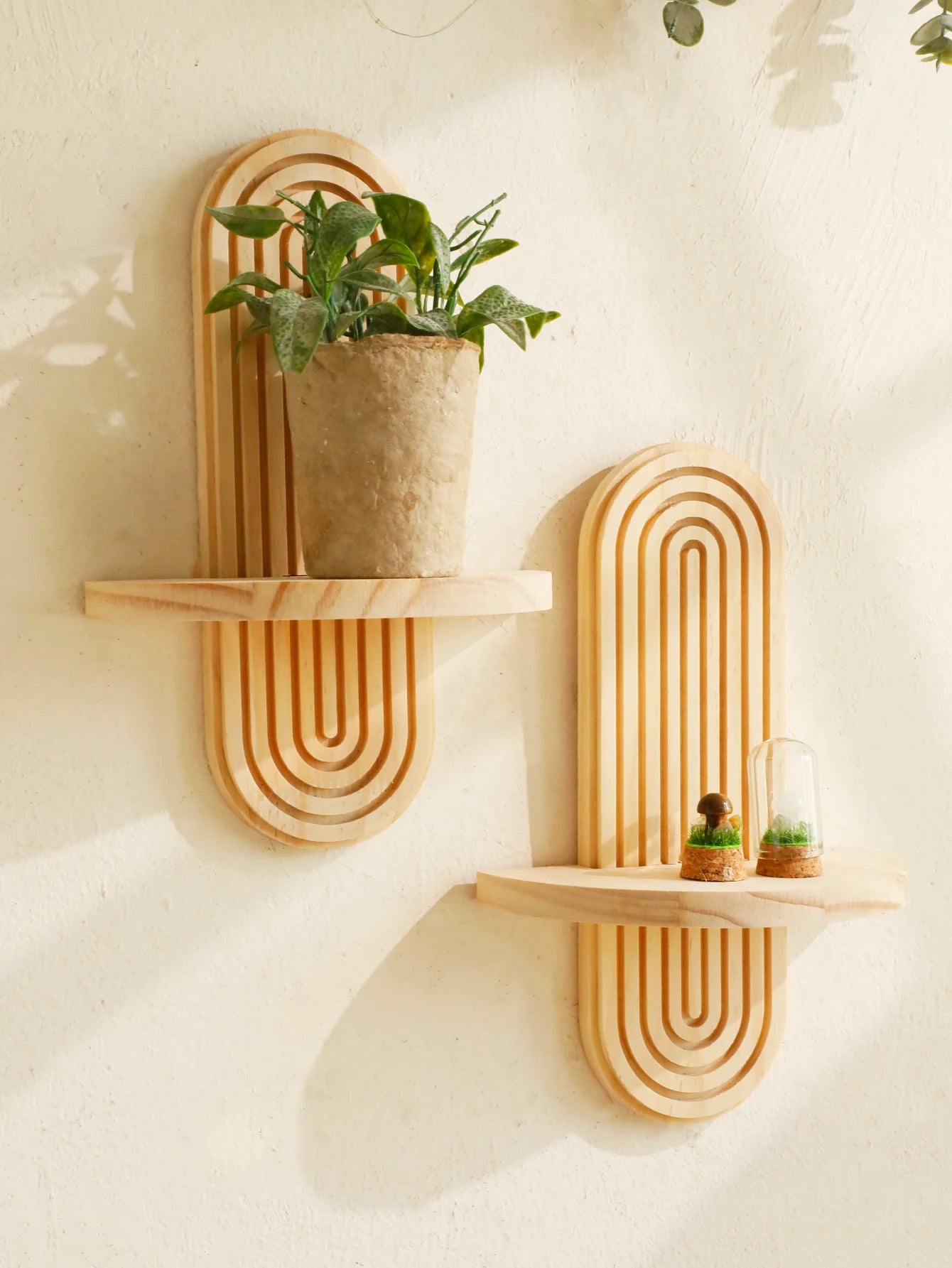 Estante de Pared de Madera Estilo Bohemio