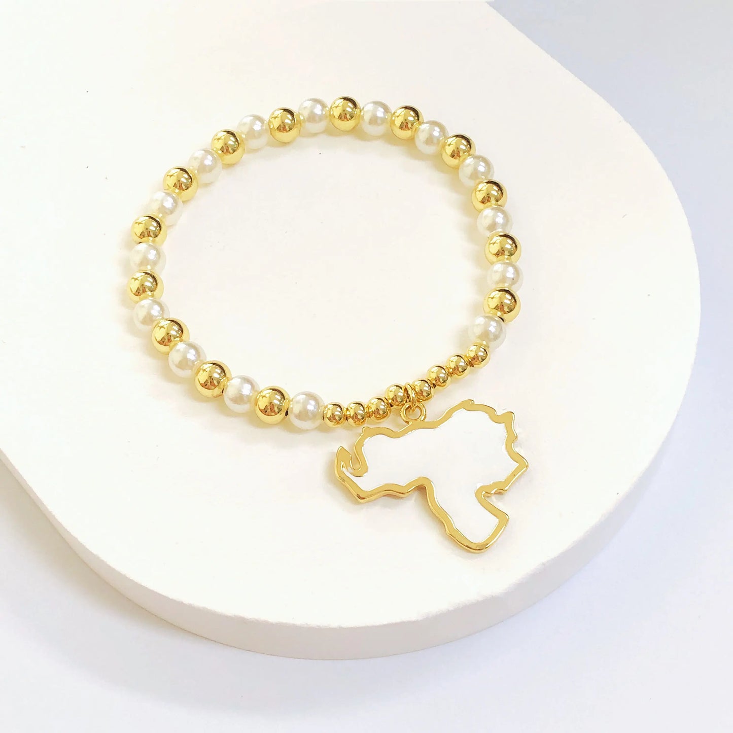 Pulsera Elástica con Dije de País