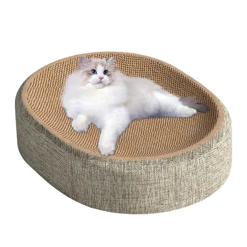 Rascador y Cama para Gato de Sisal 2 en 1 Antiestrés y Protector de Muebles