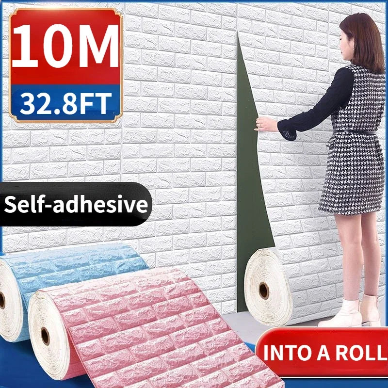 Papel Tapiz Adhesivo 3D Tipo Ladrillo