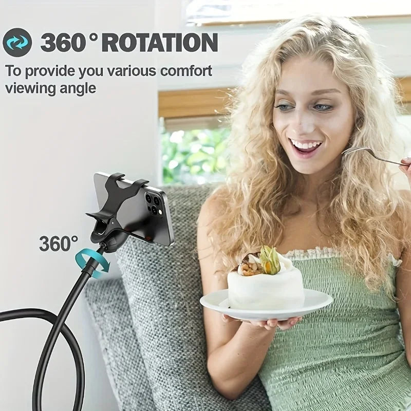 Soporte Flexible de Brazo Largo para Celular - Base para Cama y Escritorio