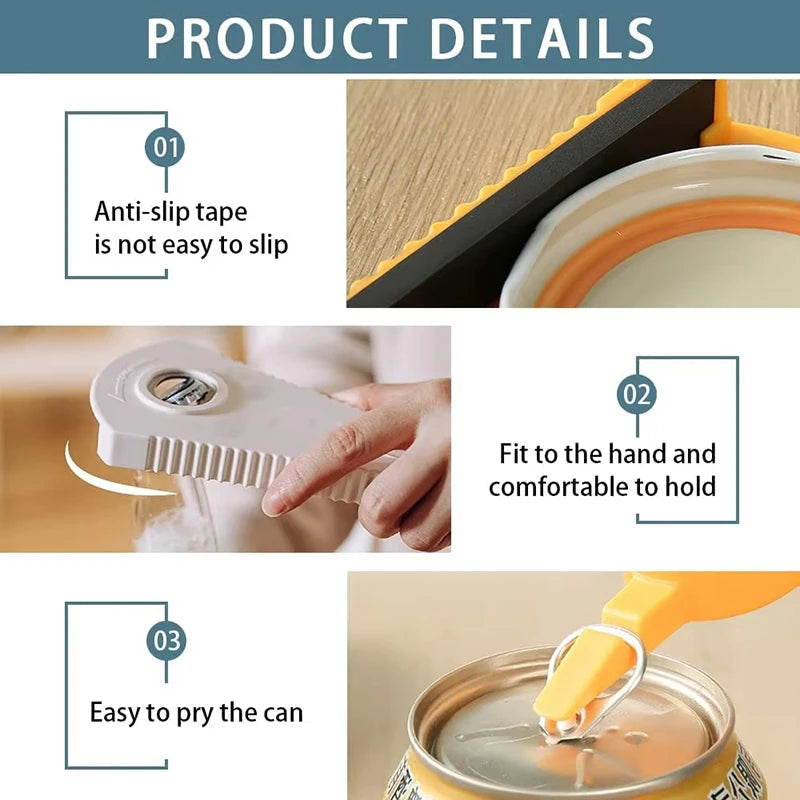 Abrelatas Manual Multiusos para Cocina - Abridor de Mermeladas y Bebidas