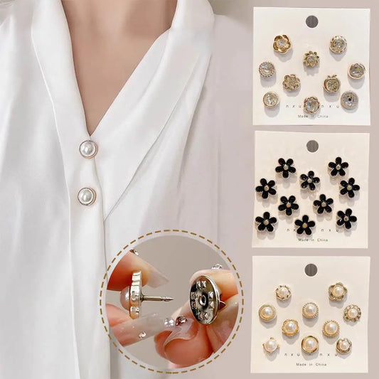 10pcs Collar Needle Buckle - Broches Magnéticos para Camisas sin Perforación