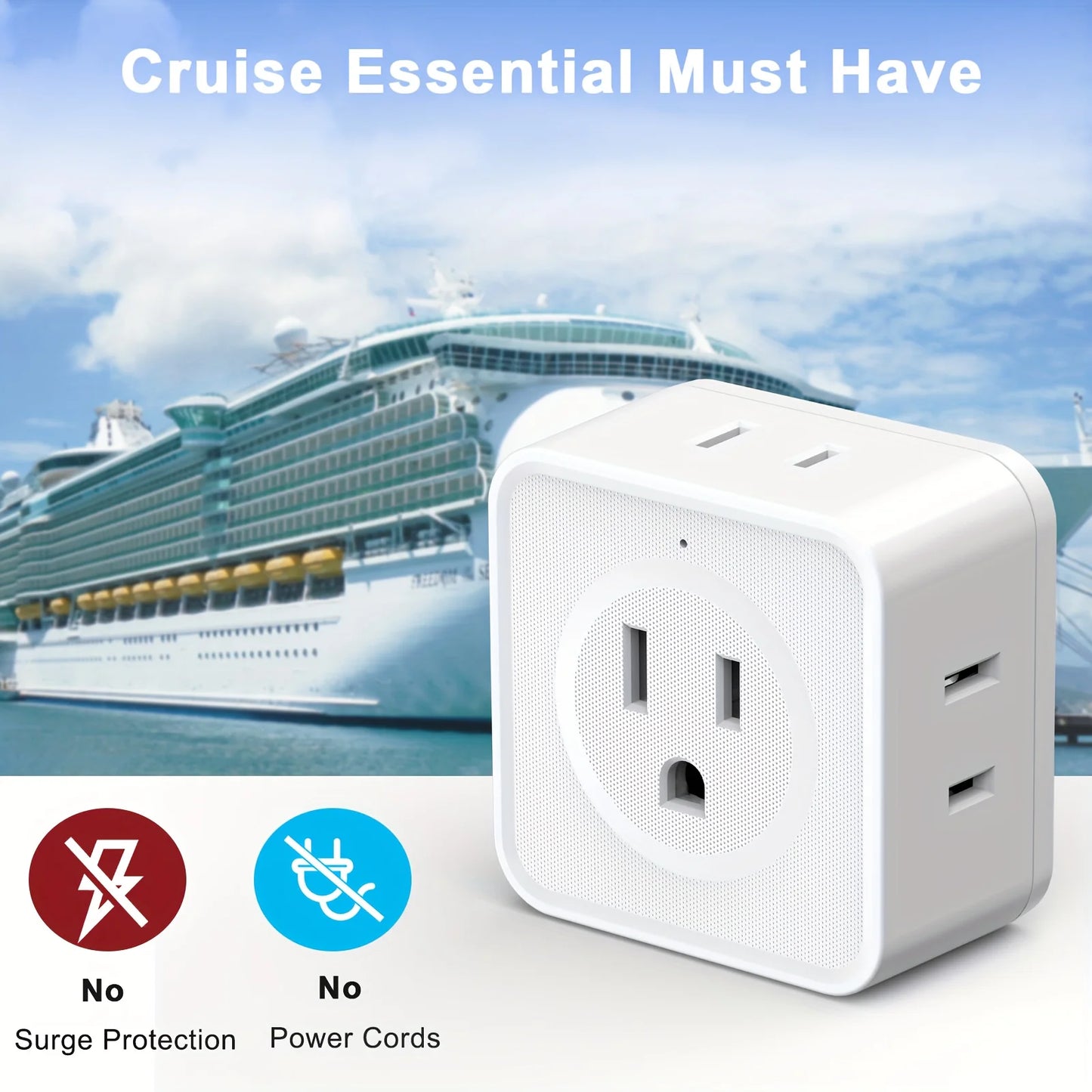 Adaptador de Enchufe Múltiple 5 Vías - Expansor de Pared para Viajes y Hogar