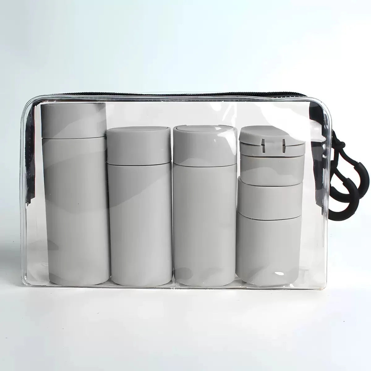 Set de Envases para Viaje 5 Piezas Botellas Reutilizables Porta Cosméticos Recargables Kit de Viaje loción, limpiador, shampoo