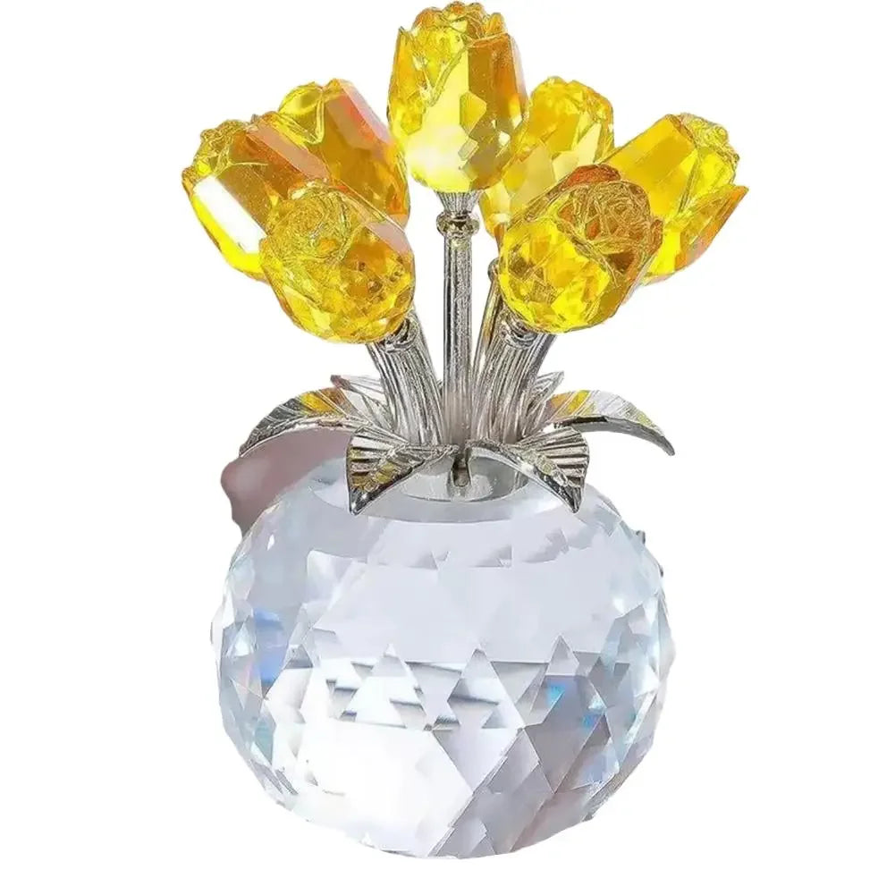 Rosa de Cristal con Pedestal - Adorno Eterno y Elegante para Regalo