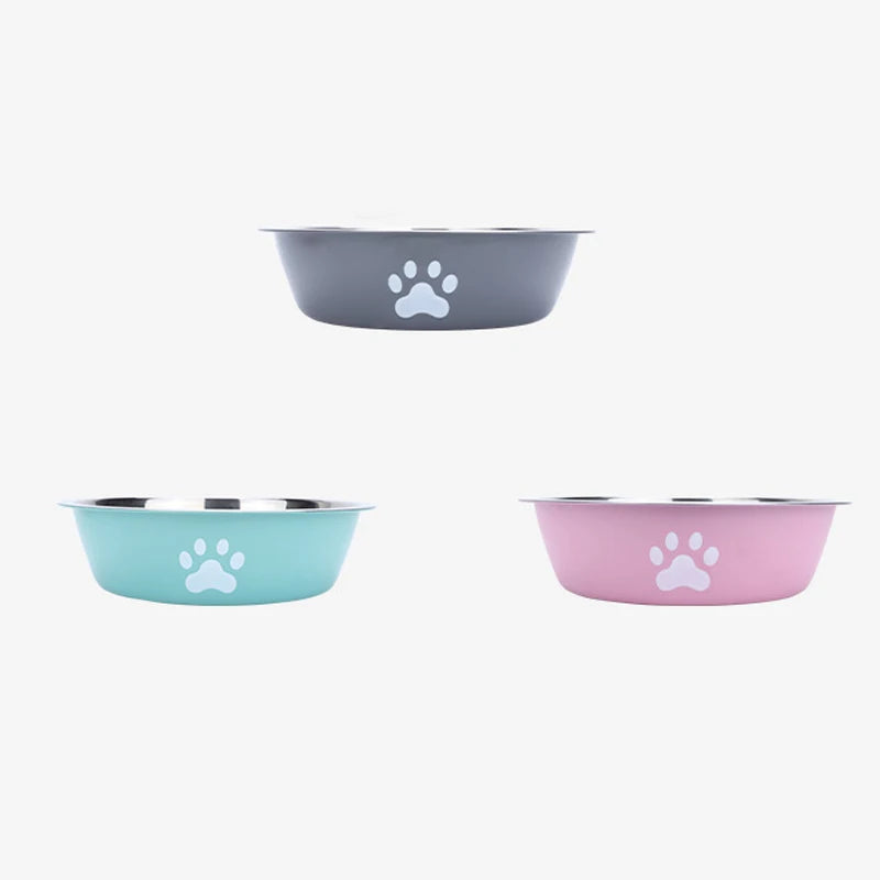 Plato para Perros y Gatos de Acero Inoxidable Antideslizante - Diseño de Huella