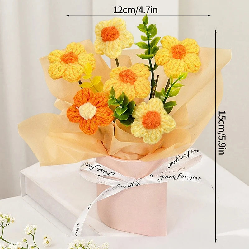 Ramo de Flores Tejidas a Crochet